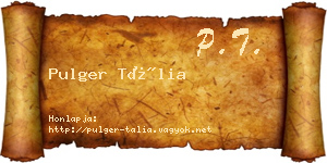 Pulger Tália névjegykártya